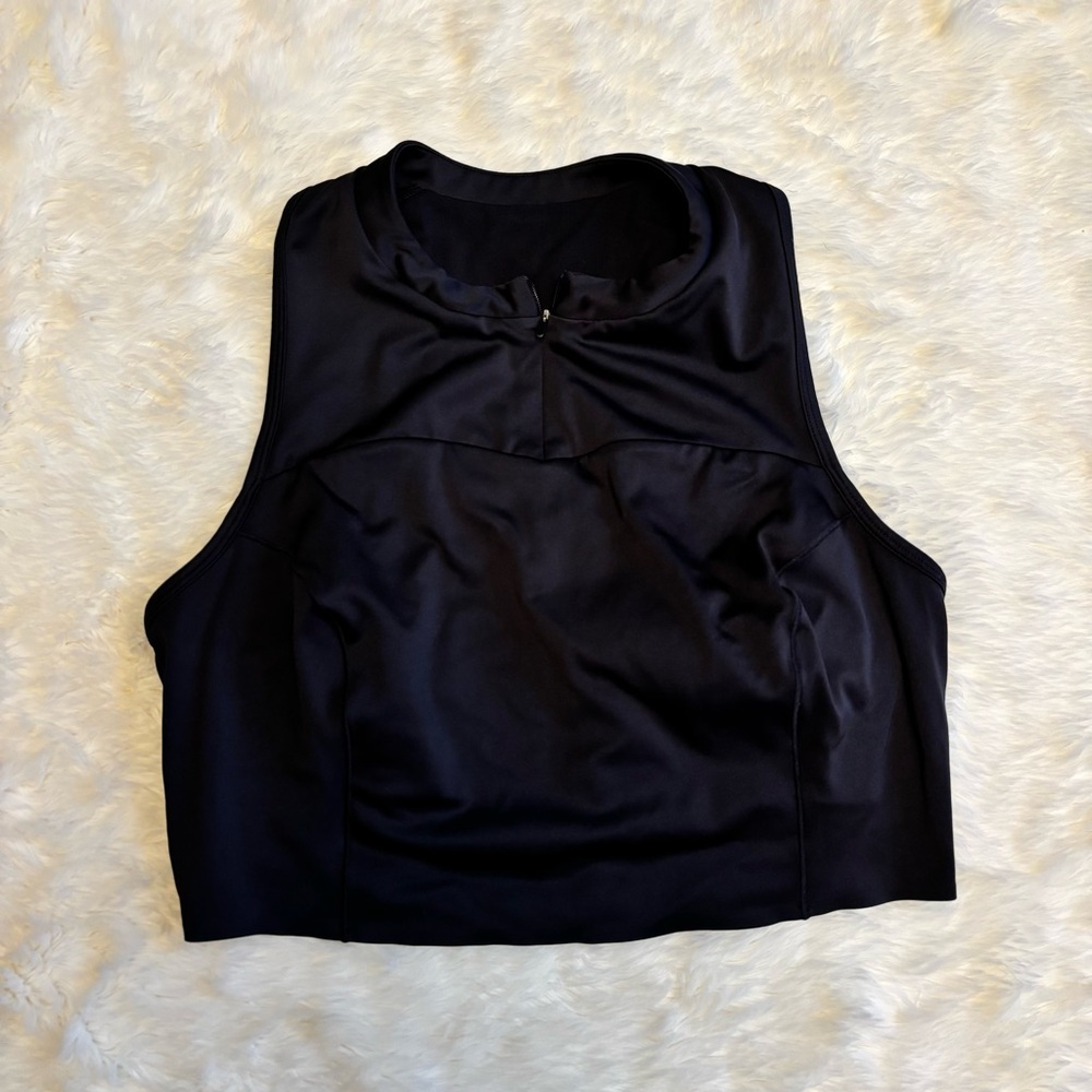 FLX Active/Outdoor Black Zip Up Racerback Sports Bra Womens Large